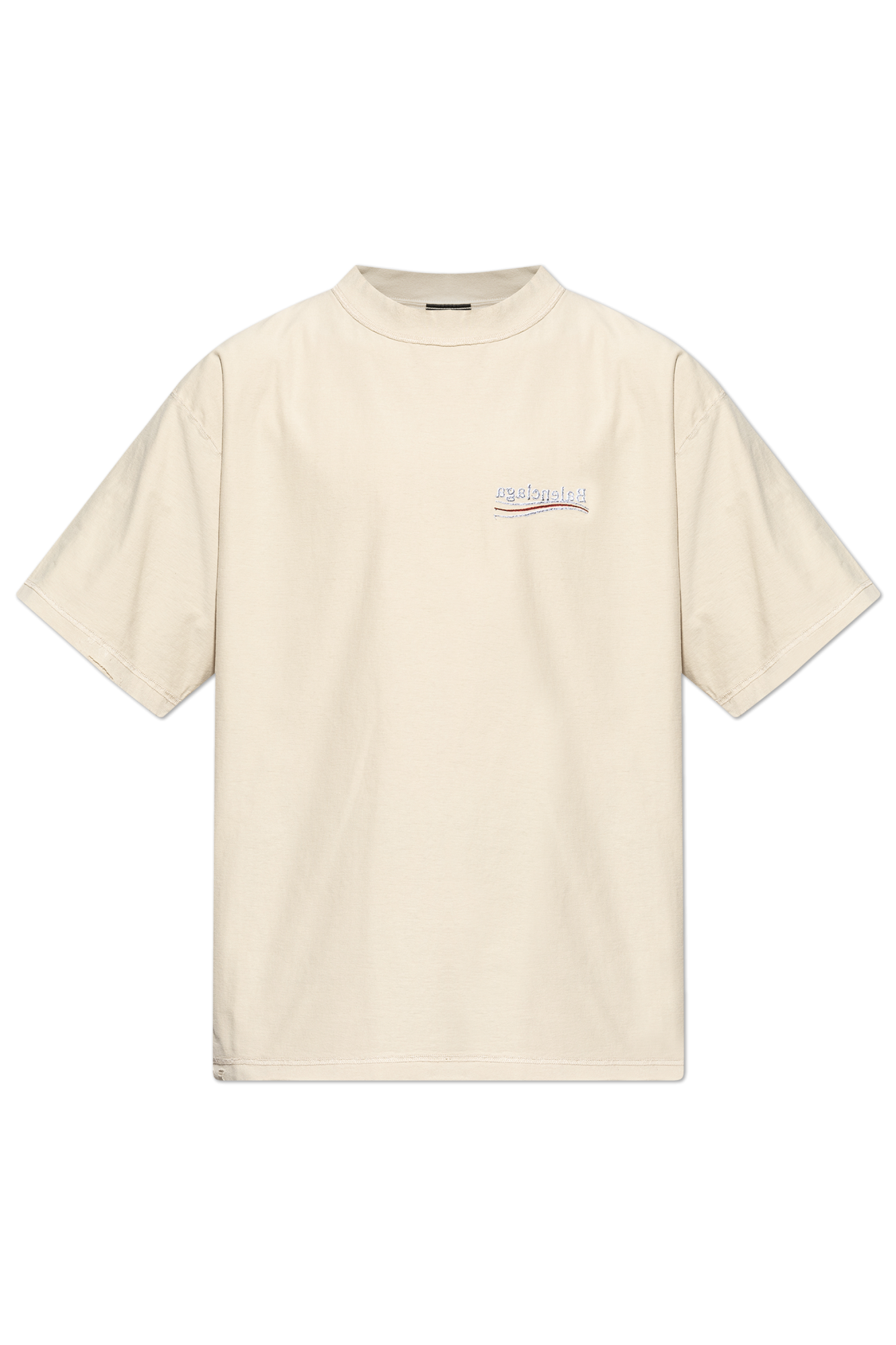 BALENCIAGA｜ (830247 TSVF3 8573) Cream T-shirt with vintage effect Balenciaga - Vitkac Italy